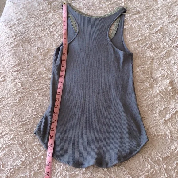 Grey tank with silver metallic around neckline by GAP - Picture 2 of 5
